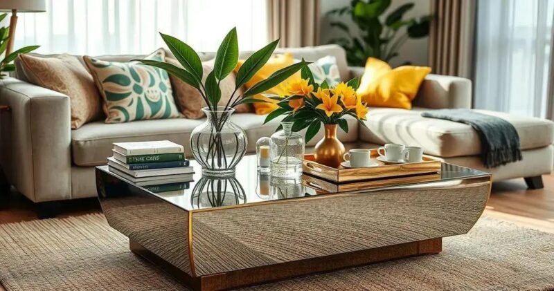 mesa de centro espelhada