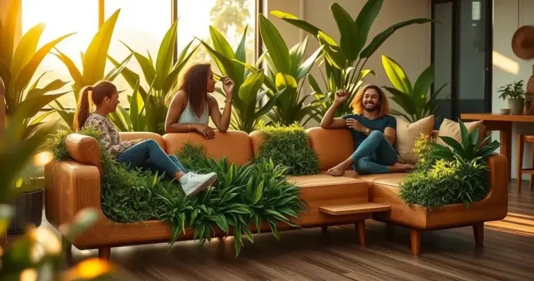 móveis com design biofílico