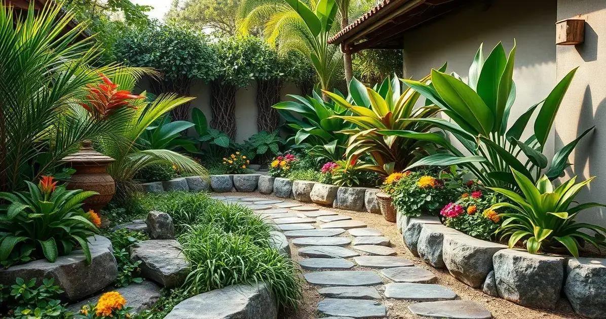 paisagismo com pedras e plantas
