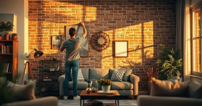 parede de tijolinho na sala