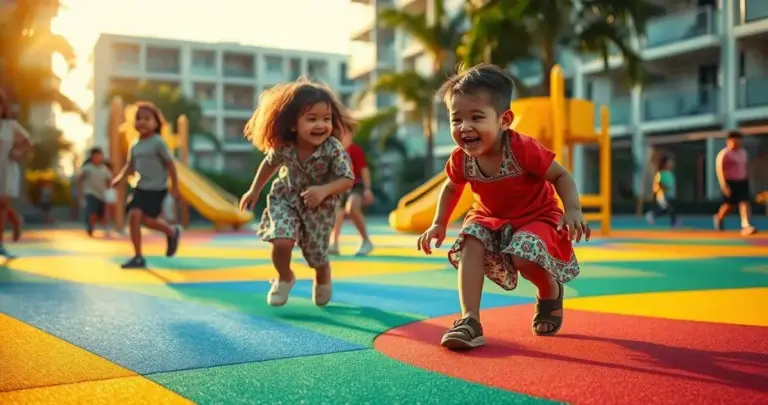 piso para playground de condomínio