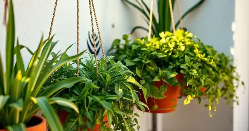 plantas pendentes de sol