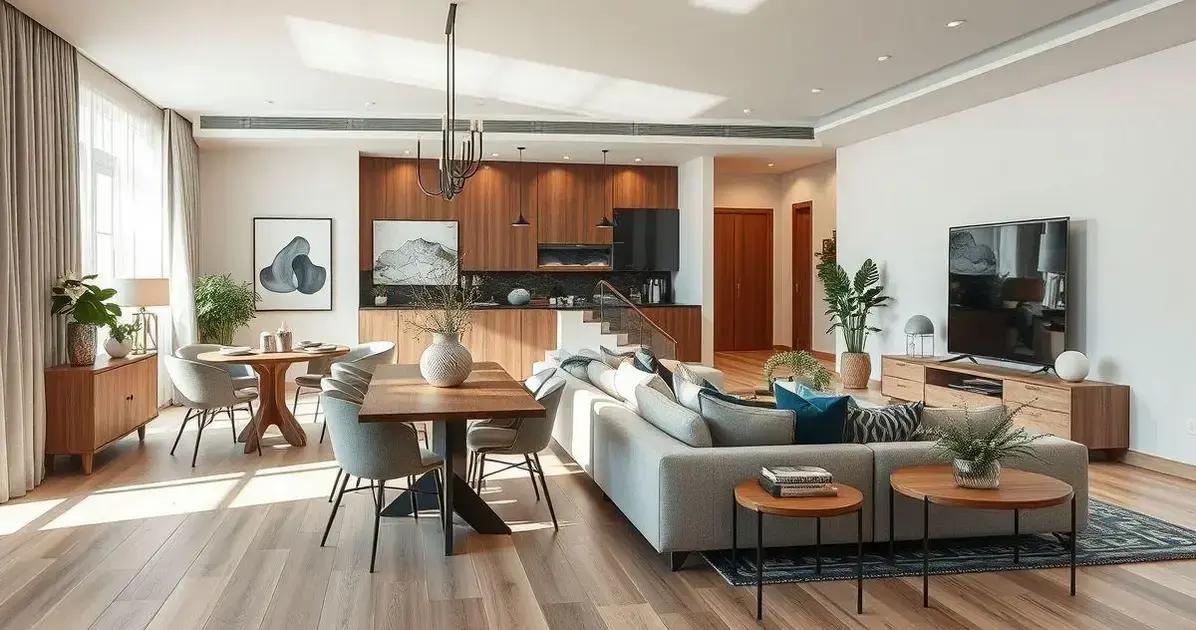 sala de estar e jantar integradas