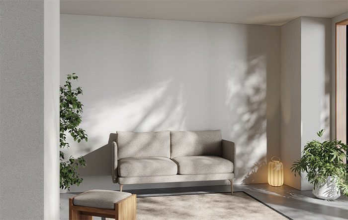 Sala de estar com decoração minimalista ...