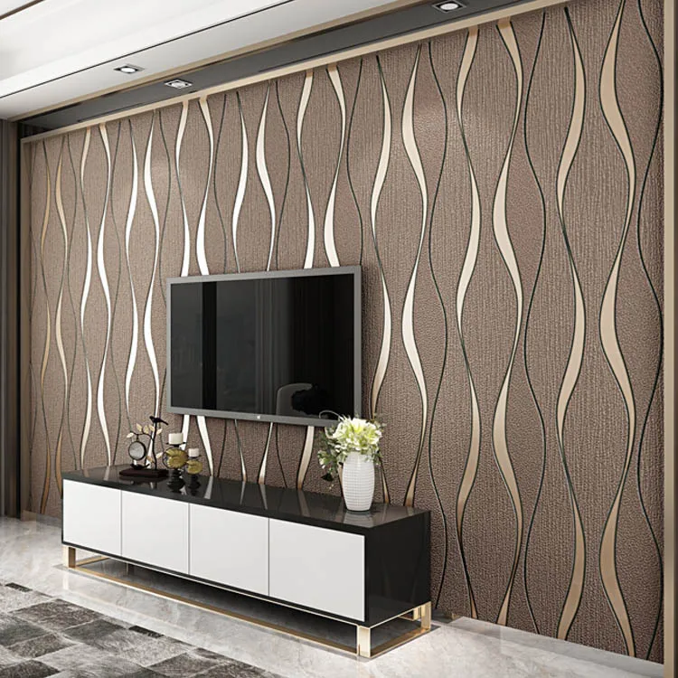 3D Wallpaper stripe wallpaper living ...