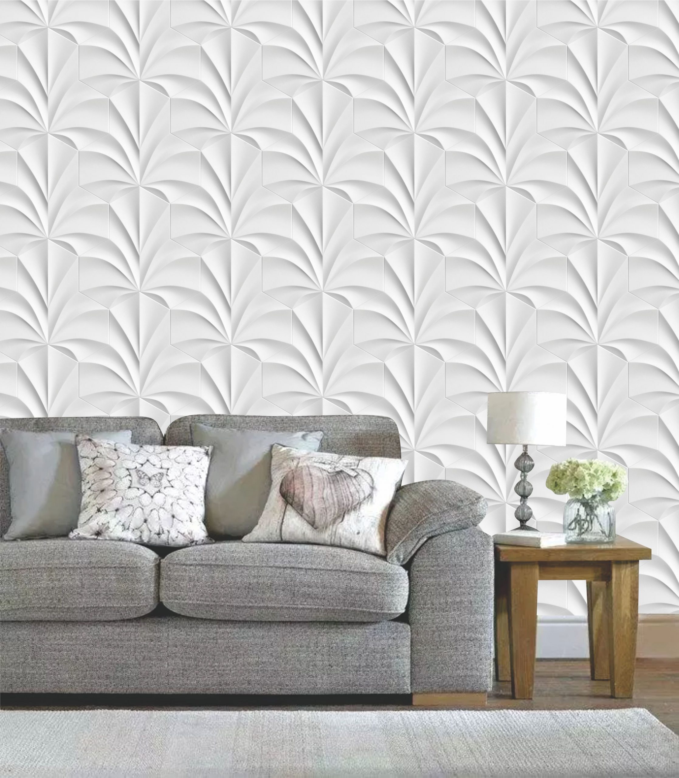 PAPEL PAREDE 3D SALA - TIPO PEDRA ...