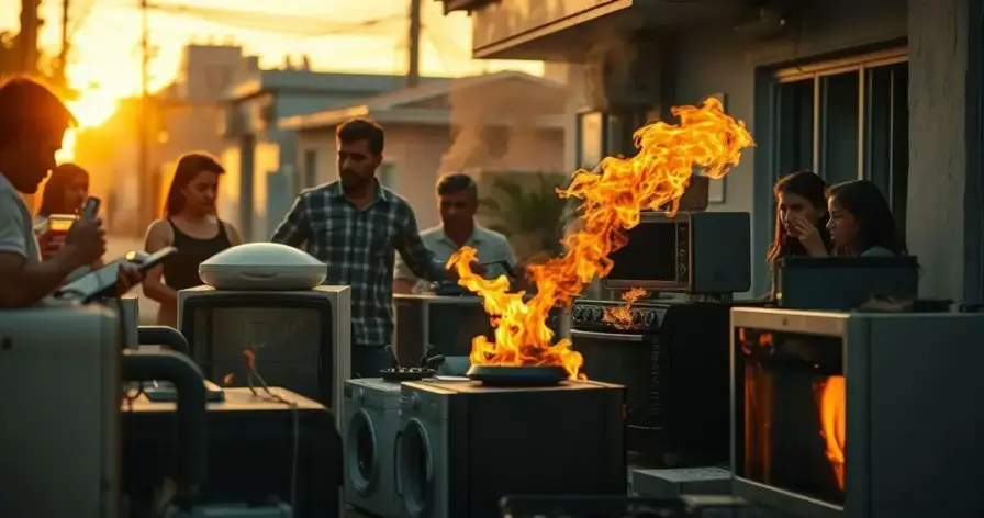 aparelhos queimando