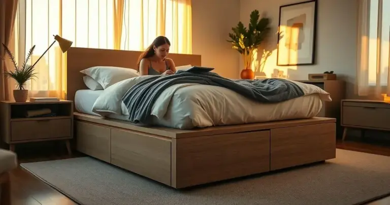 cama de casal com gavetas