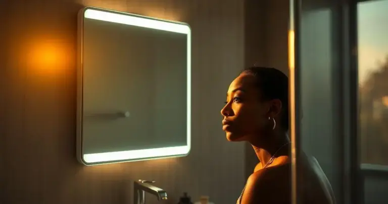 como instalar espelho com LED no banheiro