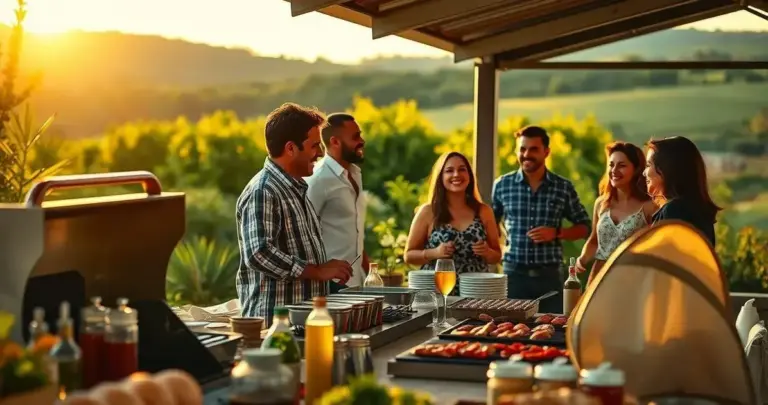 como organizar a área de churrasco