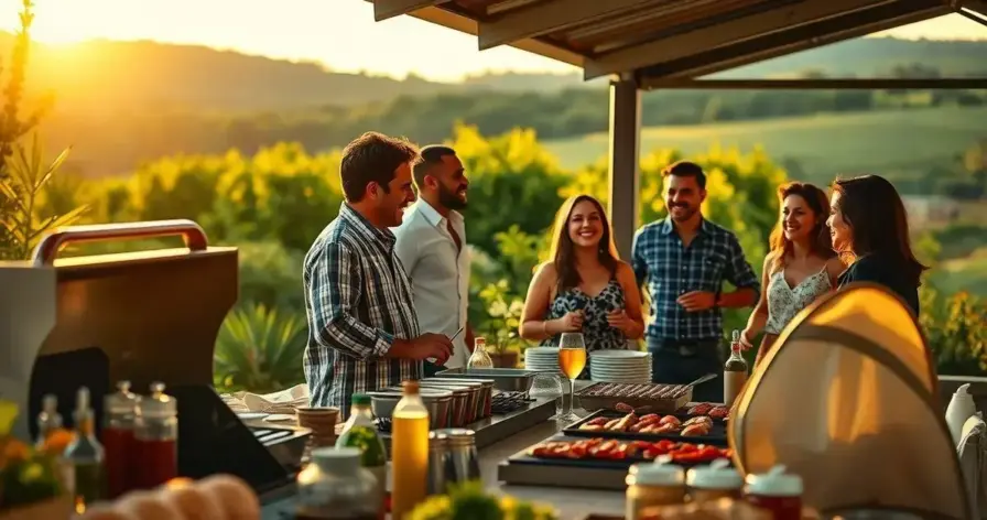 como organizar a área de churrasco