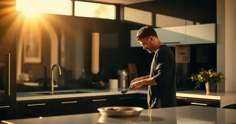 cozinha preta e branca