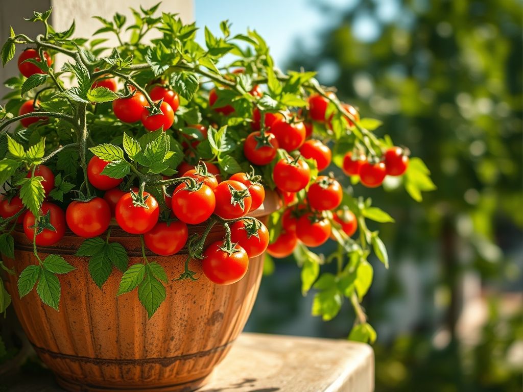 Tomate cereja em vaso na varanda: Cultivo caseiro fácil e saboroso.