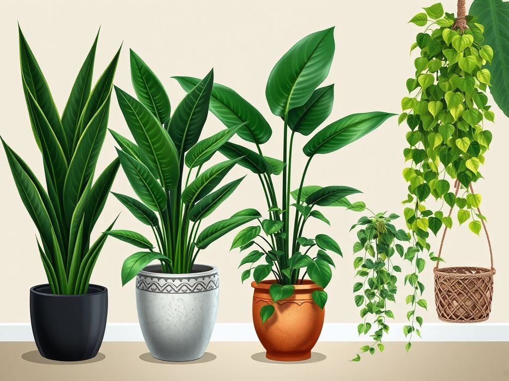 Plantas para sombra: Jiboia, Zamioculca, Samambaia e Clorofito. Melhores folhagens para ambientes internos com pouca luz.