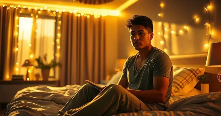 decoração de quarto com luzes