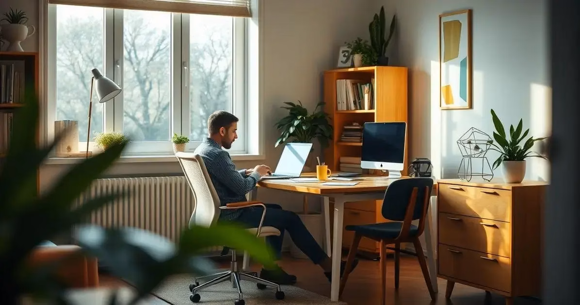 decoração escandinava para escritório