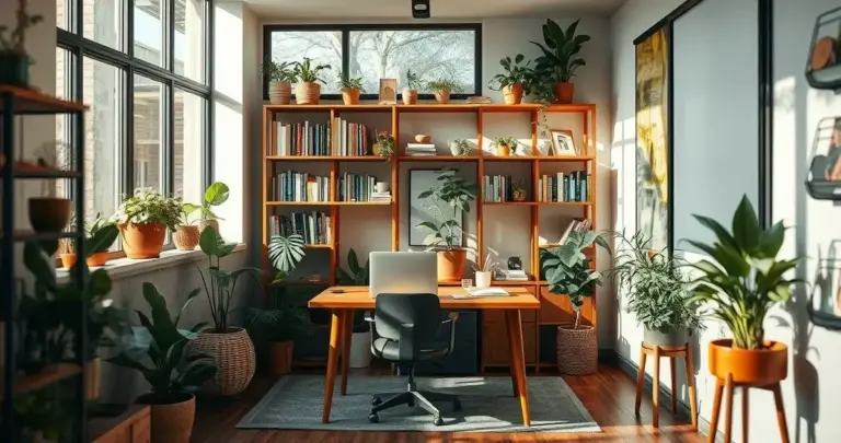 escritório pequeno decorado