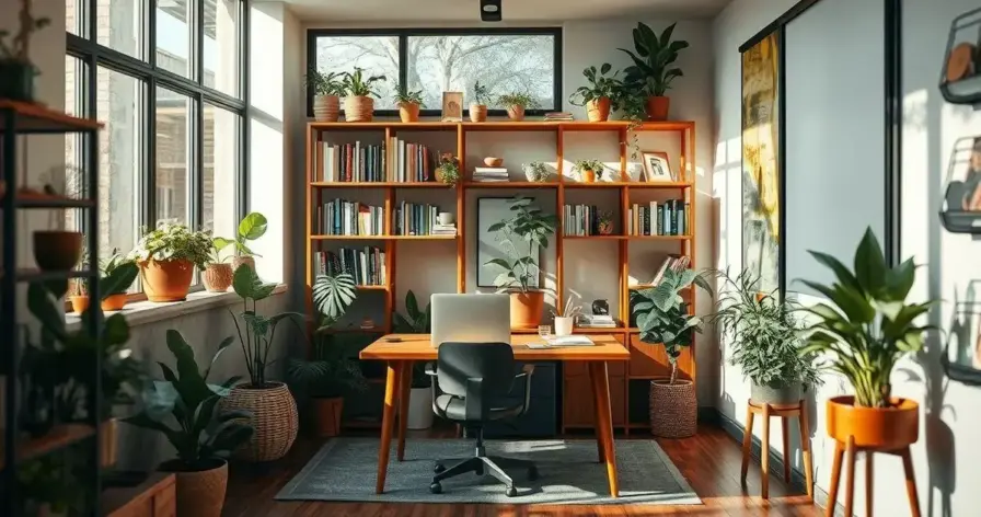 escritório pequeno decorado