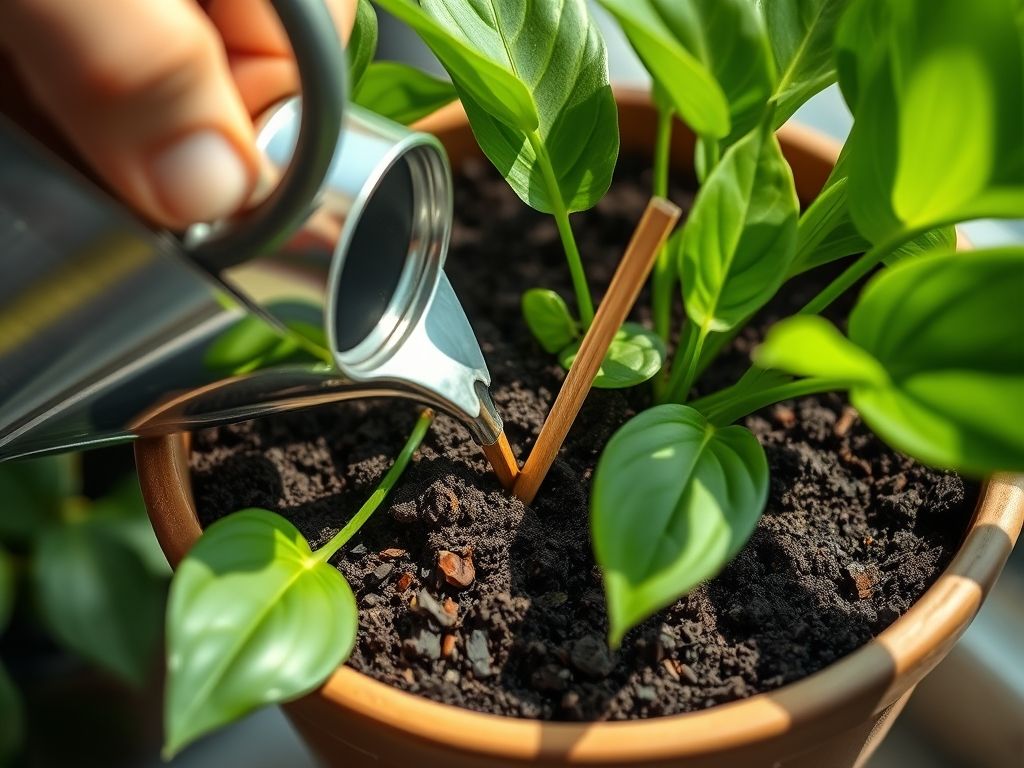 Regando folhagens no jardim de inverno: Dicas para evitar o excesso de água e manter as plantas saudáveis.