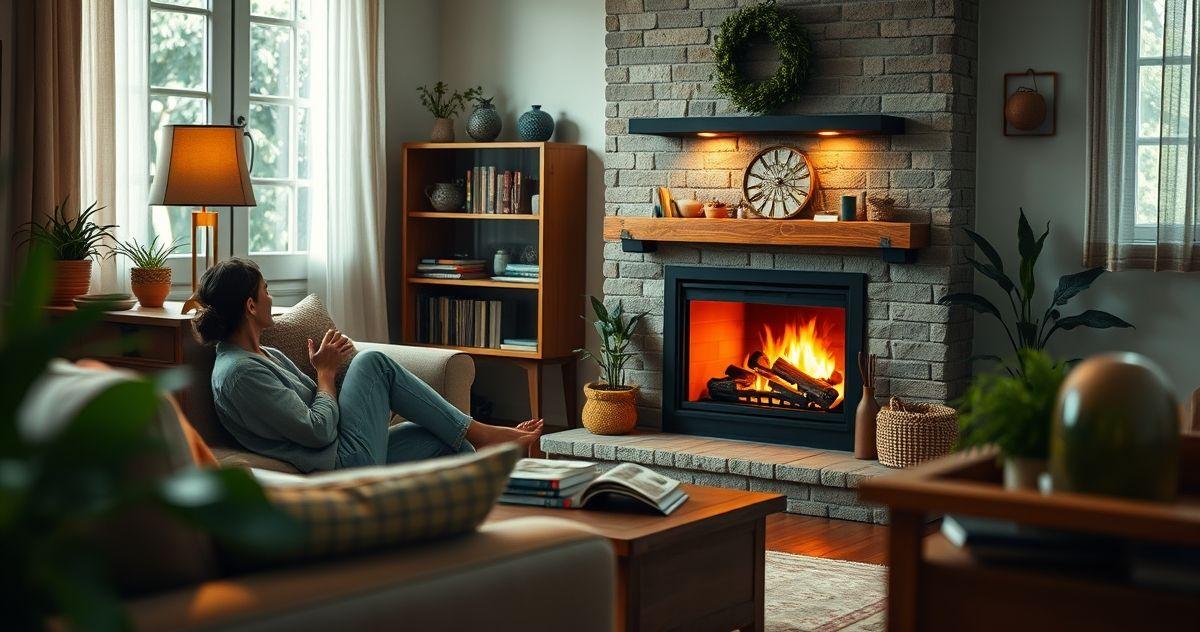 lareira ecológica na sala
