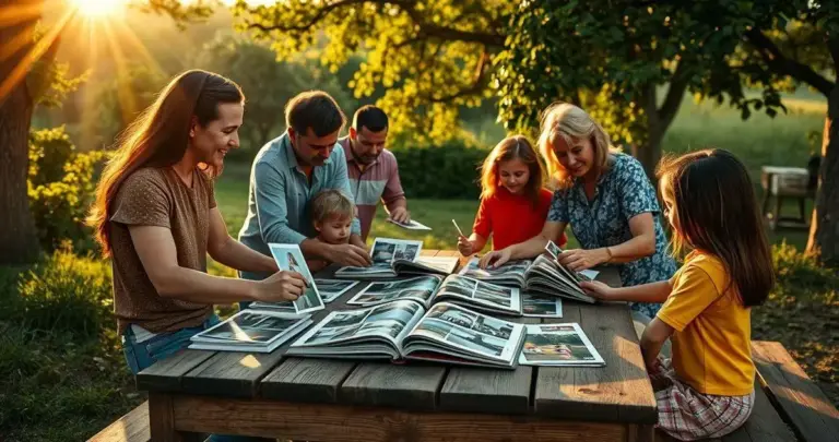 organização de fotos de família