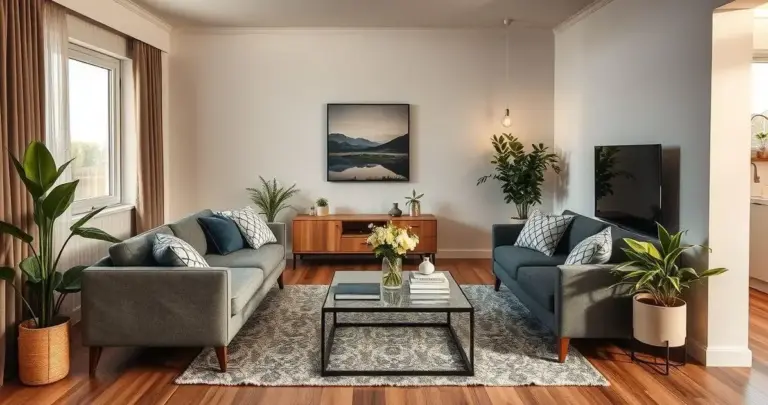 sala de estar pequena e moderna