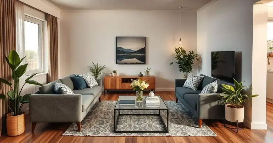 sala de estar pequena e moderna