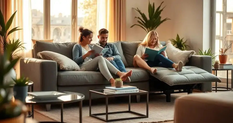 sofá retrátil ou reclinável