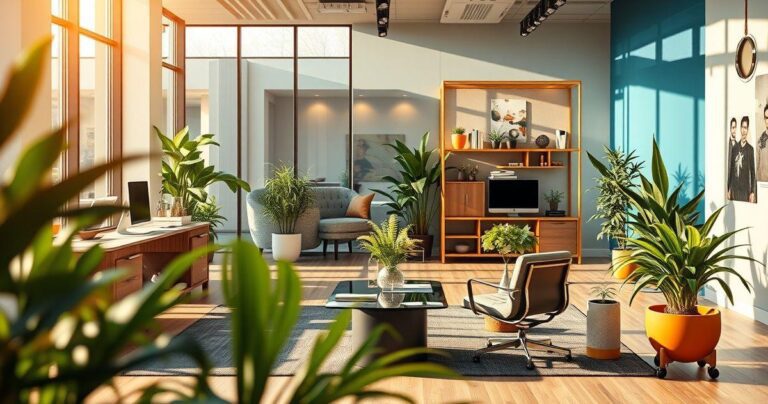 tendências de decoração para escritório 2025