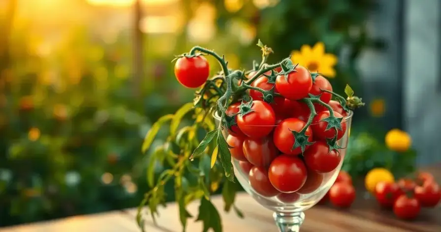 tomate cereja em vaso