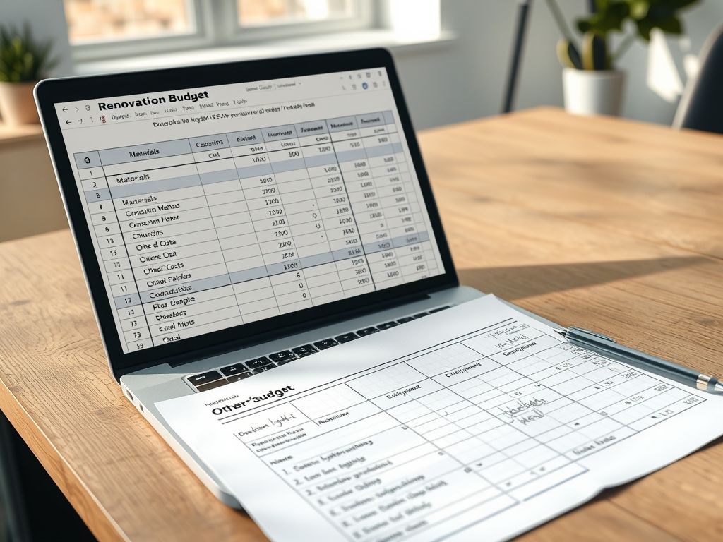 Planilha de orçamento detalhada para reforma da casa