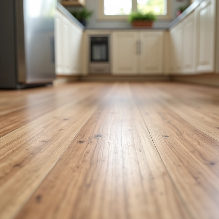 Piso vinílico resistente em área de alto tráfego de uma casa brasileira.