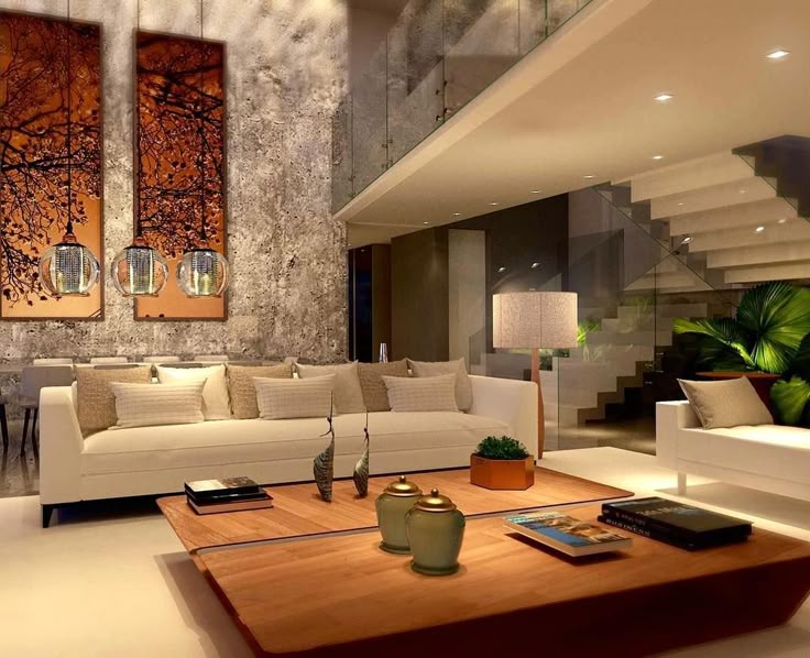 decoracao-de-sala-com-escada