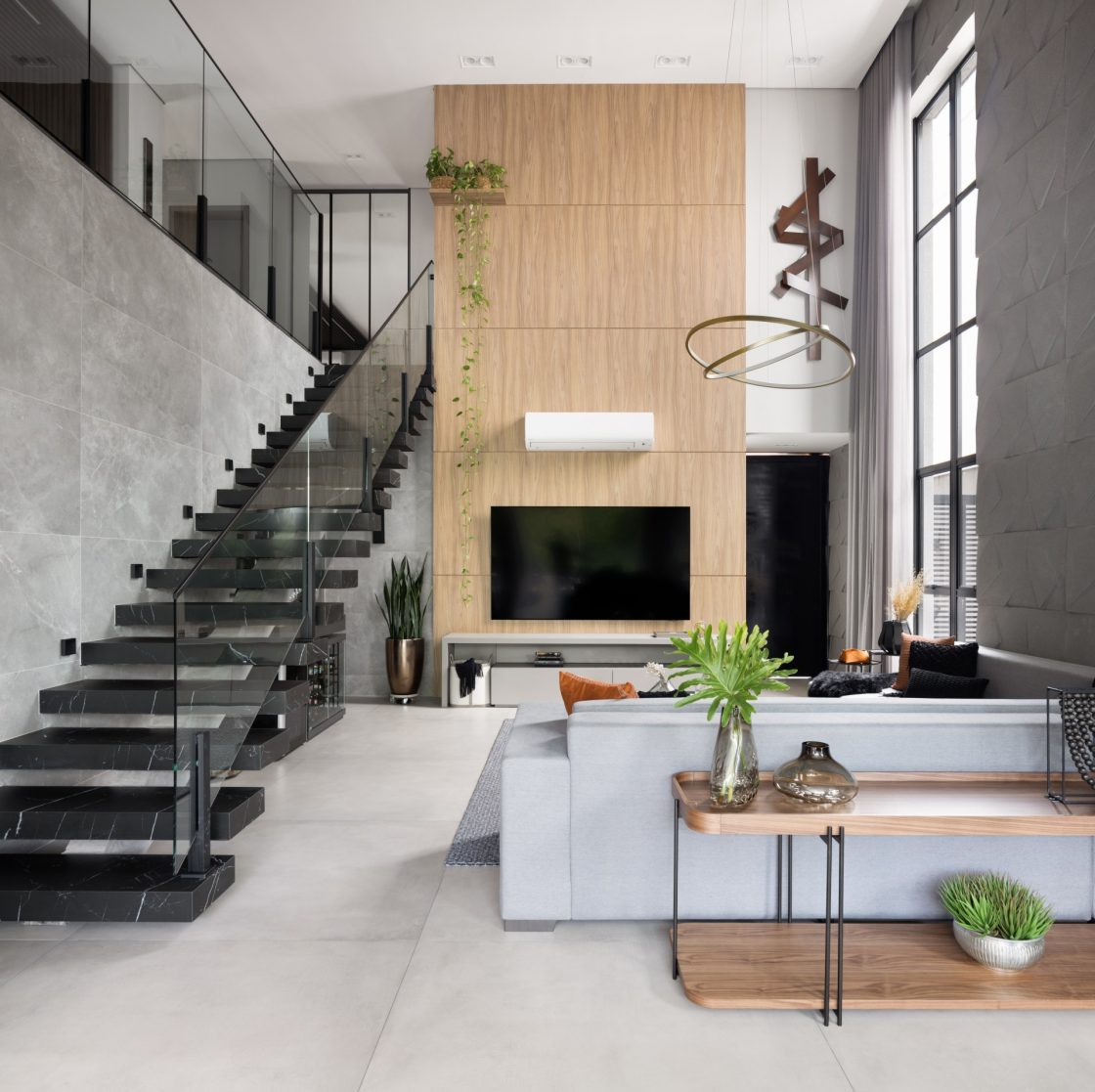 decoracao-de-sala-com-escada