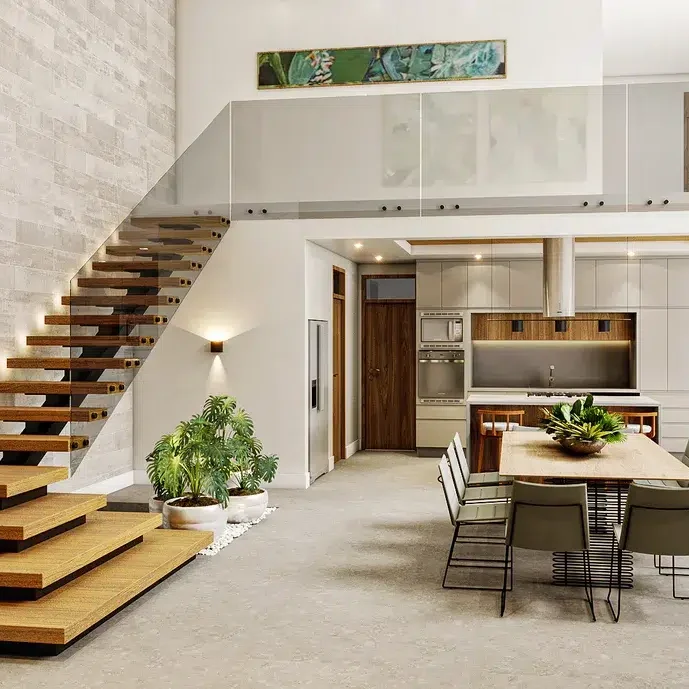 decoracao-de-sala-com-escada