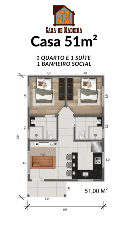 plantas-de-casa-com-1-quarto
