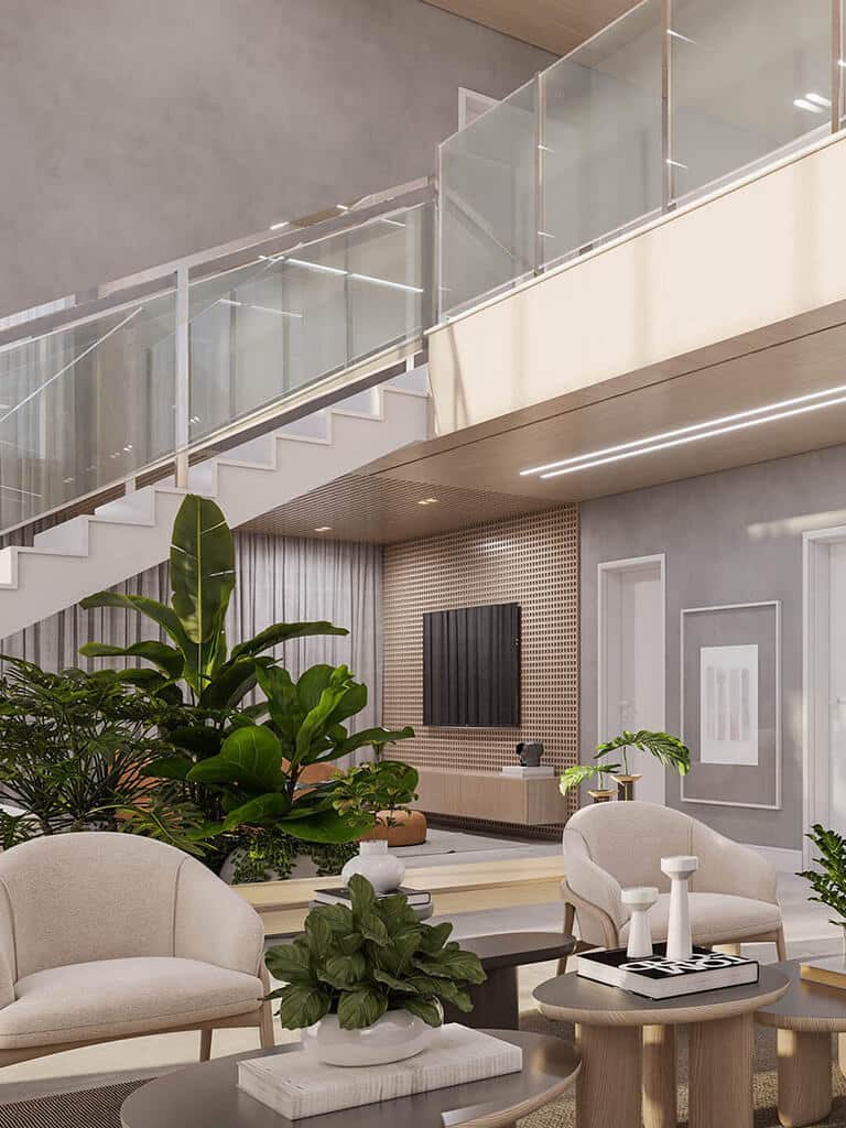 decoracao-de-sala-com-escada