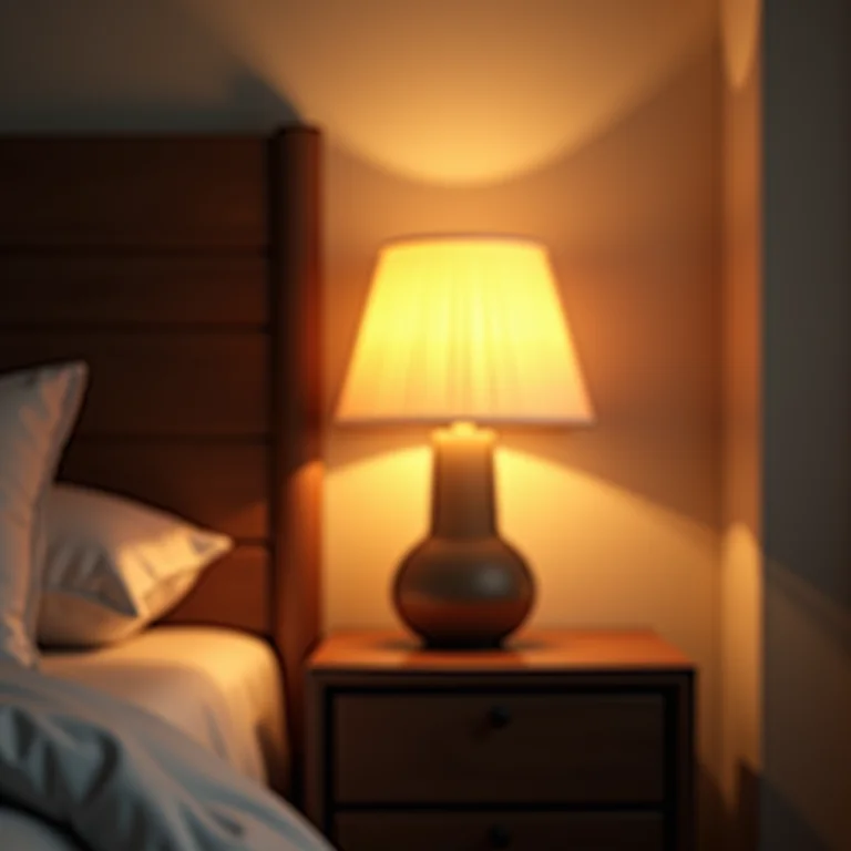 Abajur elegante em mesa de cabeceira