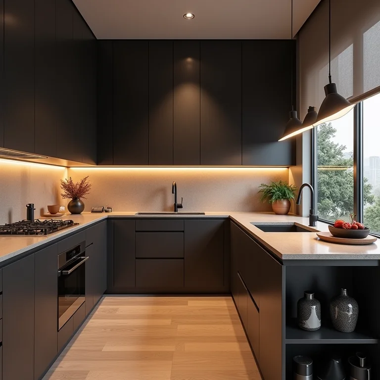 Acústica ruim em cozinha americana moderna.