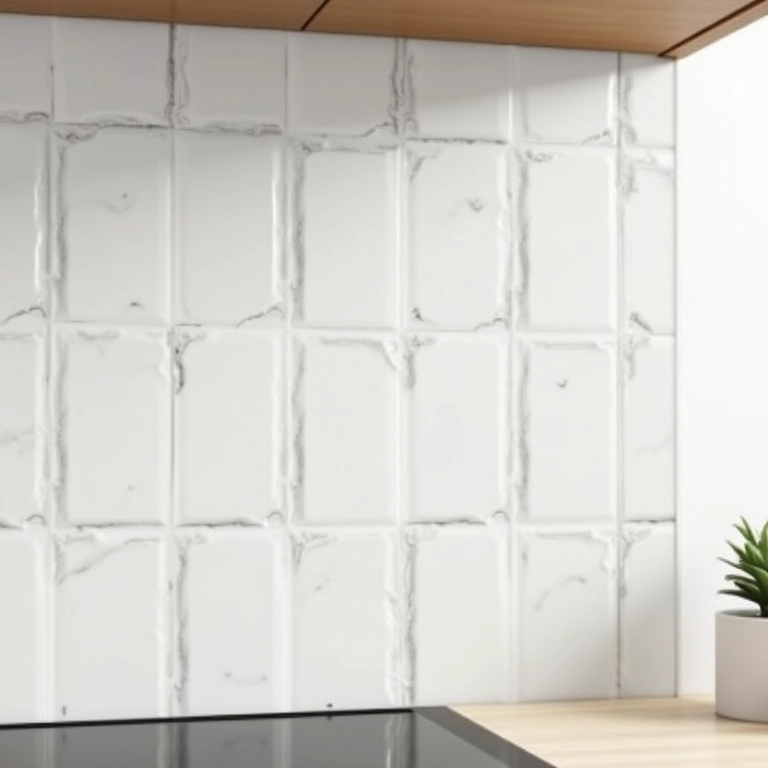 Adesivos de azulejo imitando revestimento Metrô White.