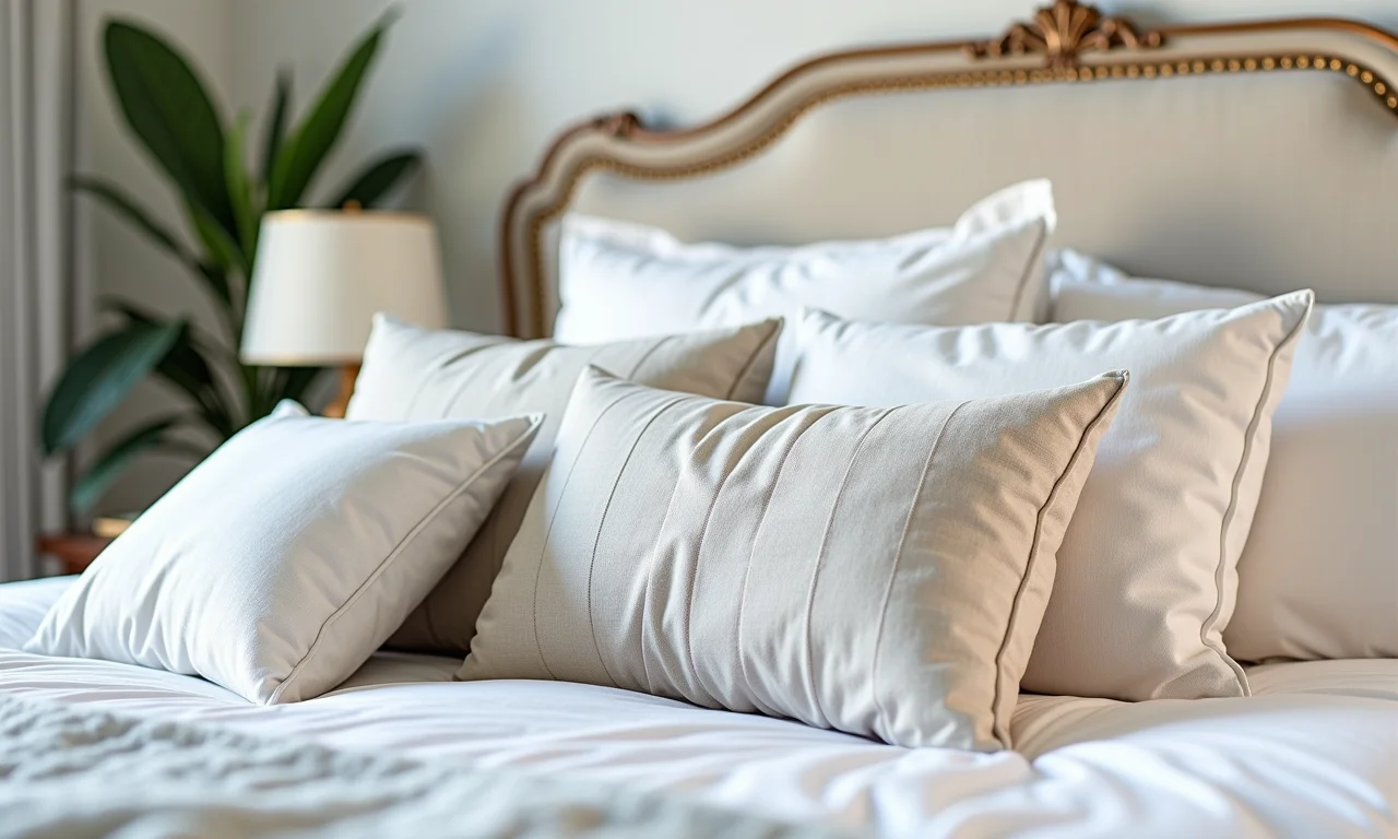 Almofadas decorativas em cama provençal.