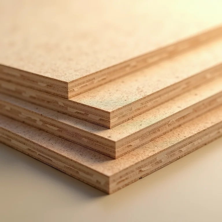 Amostras de MDF, mostrando a textura e a composição do material.