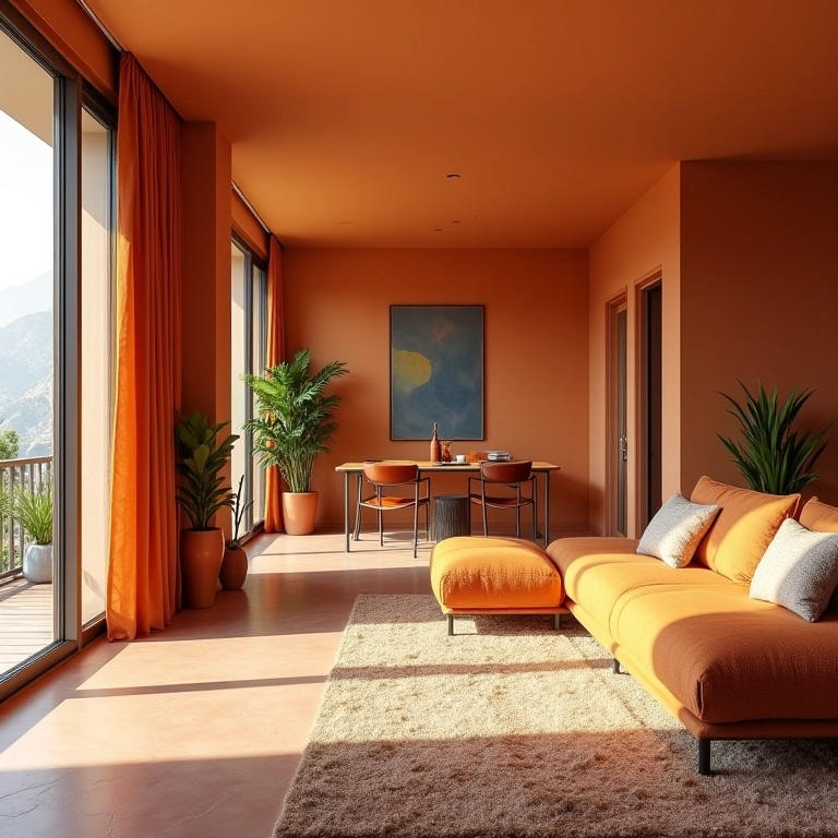 Apartamento com cores análogas em todos os cômodos.