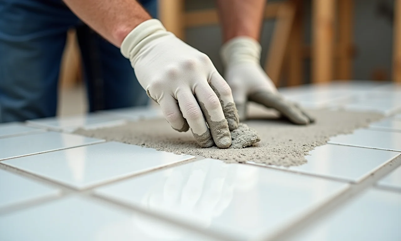 Aplicação de argamassa Quartzolit, mostrando segurança e confiança.