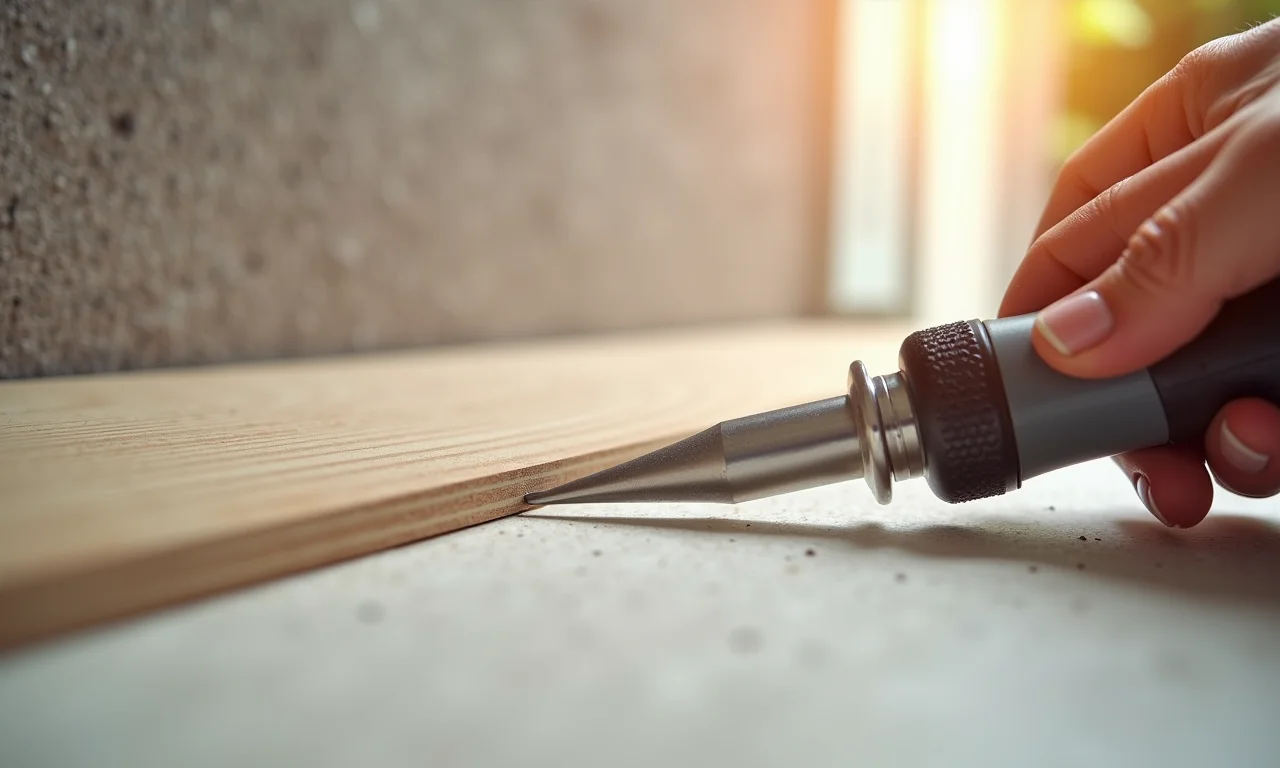 Aplicação de cola em boiserie de EVA para fixação na parede.