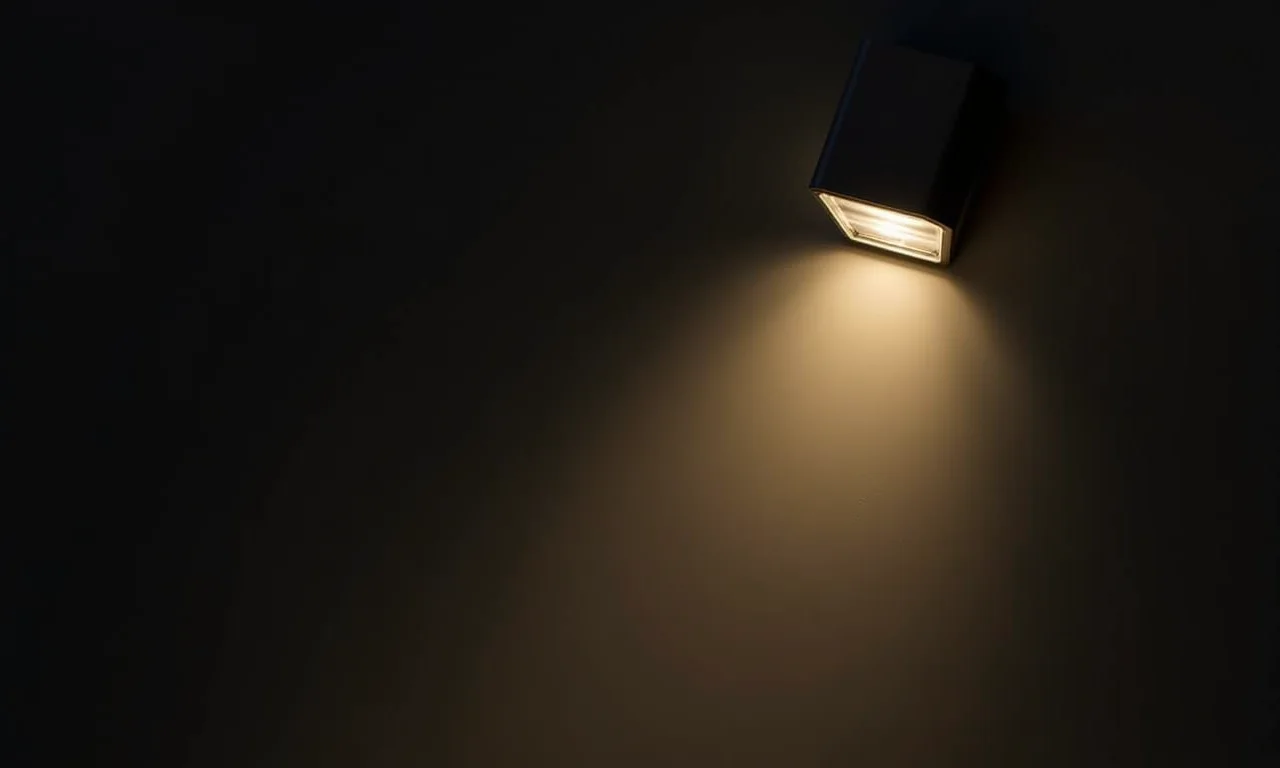 Arandela com intensidade de luz ajustável iluminando o caminho.