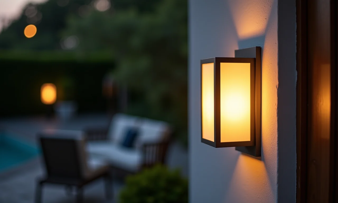 Arandela com luz suave e difusa criando um ambiente agradável.