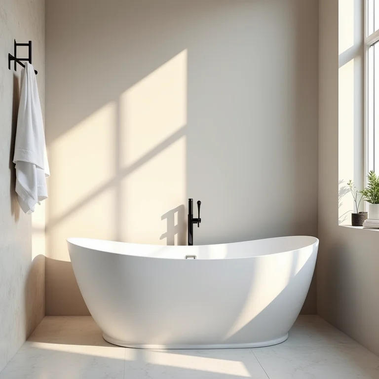 Banheira de canto otimizando espaço