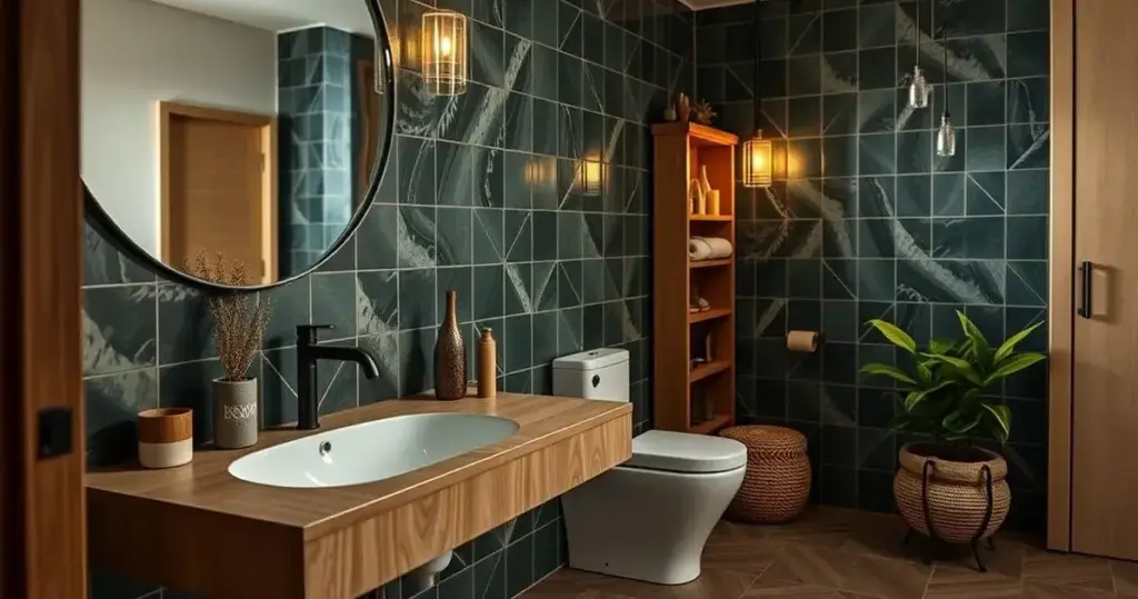 Banheiro com Detalhes em Madeira: 7 Ideias Aconchegantes