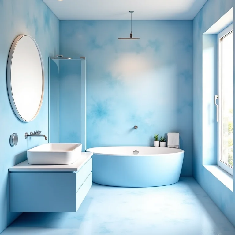 Banheiro com diferentes tons de branco, causando efeito desbotado